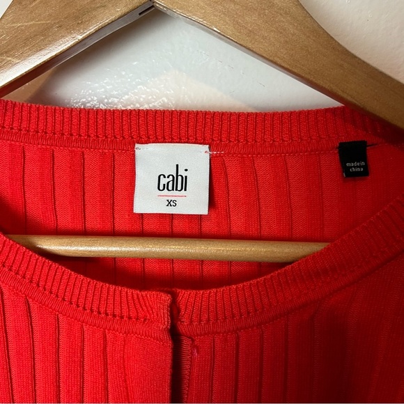 Cabi 5285 Trumpet Cardigan Sweater Bell Sleeve Red Snap Button Front Size XS - Picture 2 of 5
